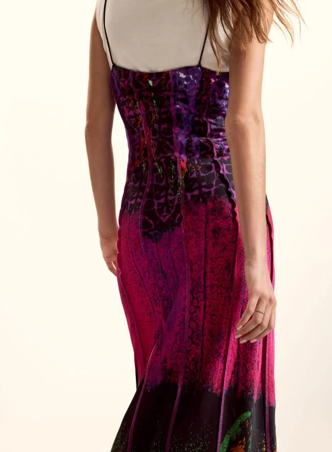 Desigual multicolor abstract print Combined dress designed by Mr. Christian Lacroix for Women | Best Price UAE